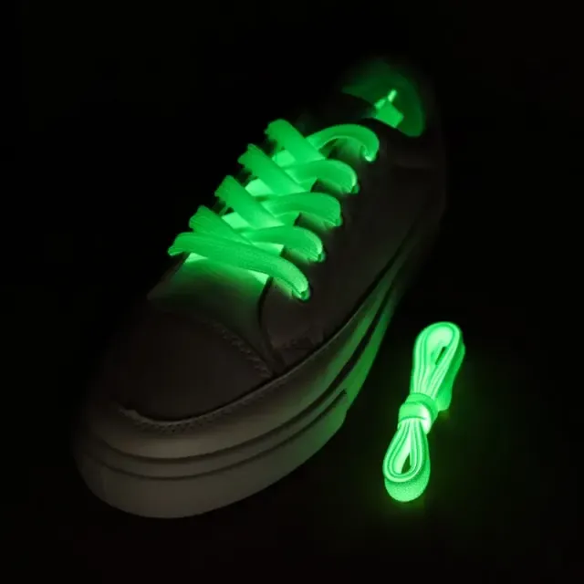 Fluorescent shoelaces in monochrome design