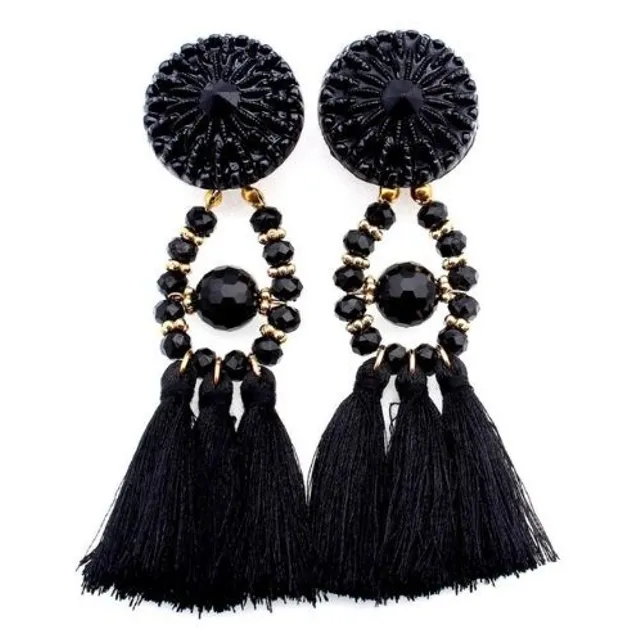 Beaded earrings with tassels - 9 colours