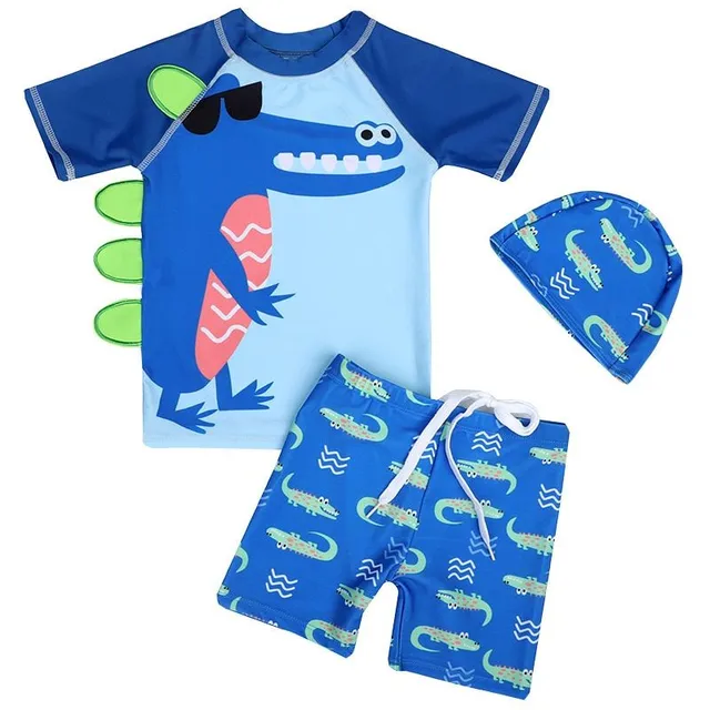 Children's set of shorts and long-sleeved shirt for swimming