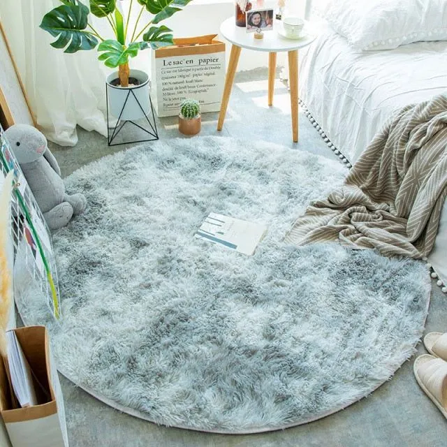 Okrúhly huňatý koberec - viac variantov