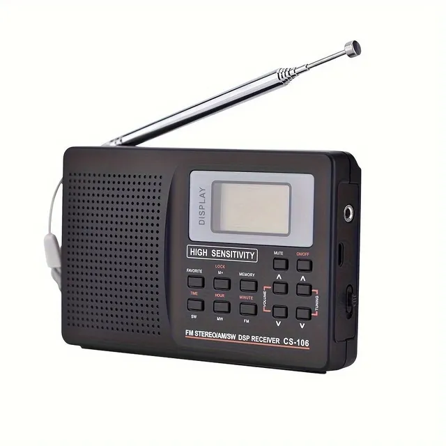 Portable digital am fm stereo radio fm/am/sw/lw/tv audio digital tuning fullband radio receiver with alarm