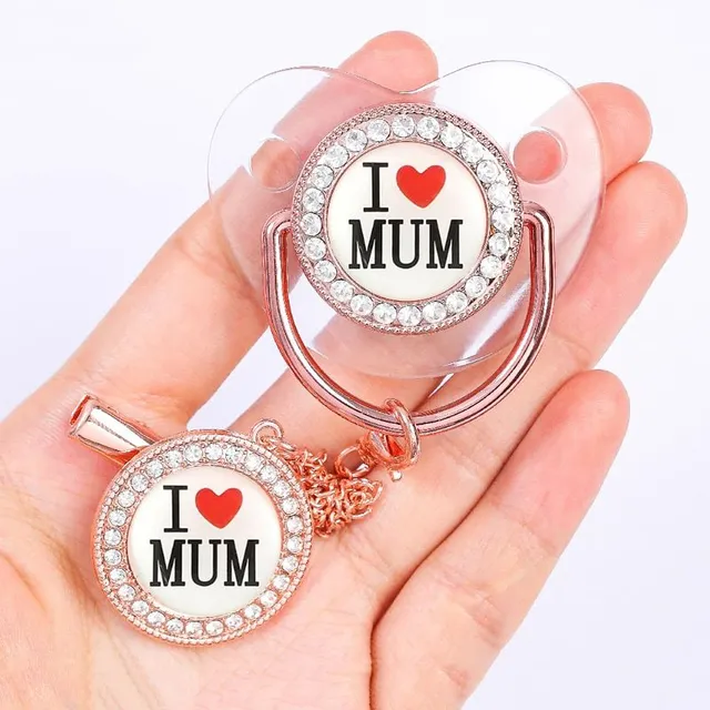 Modern stylish classic pacifier with beautiful motif and modern Kamil clip