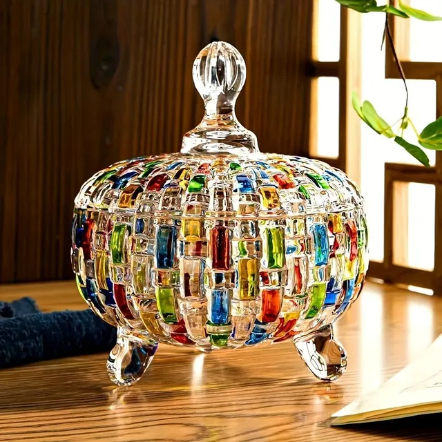 Charming glass candy jar with lid - perfect