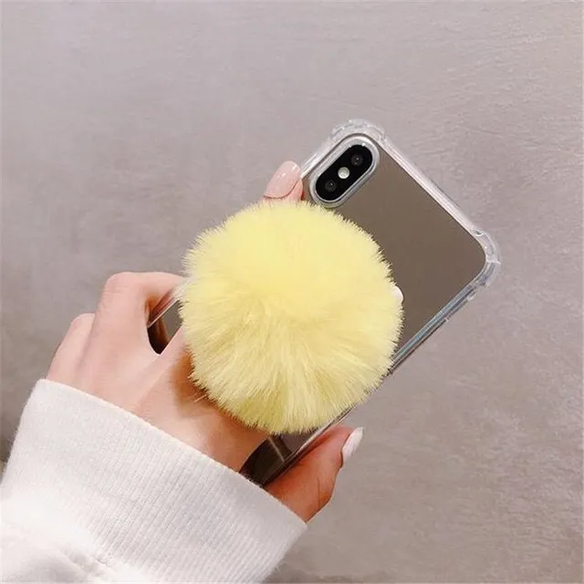Mobile phone holder - plush ball