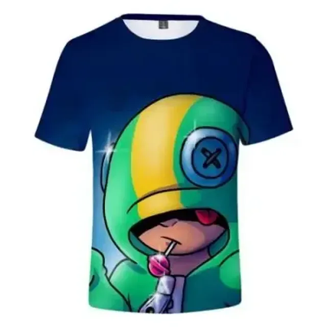 Kids short sleeve shirt with prints of popular Brawl Stars characters