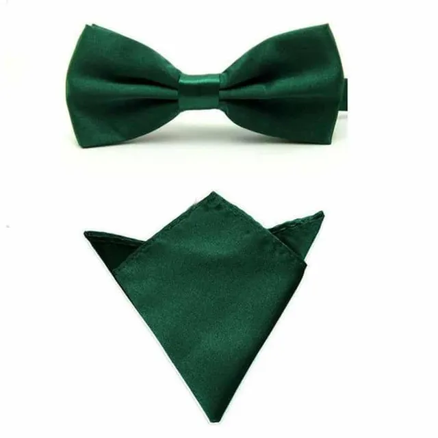 Men's luxury set | Bow tie, Handkerchief dark-green