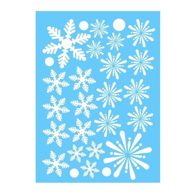 Beautiful Christmas stickers in the shape of a snowflake on the window