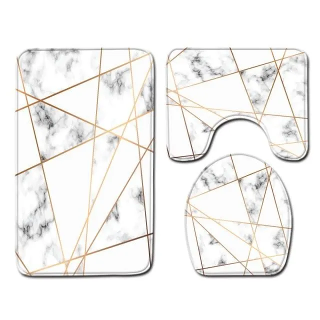 Bathroom set with marble pattern