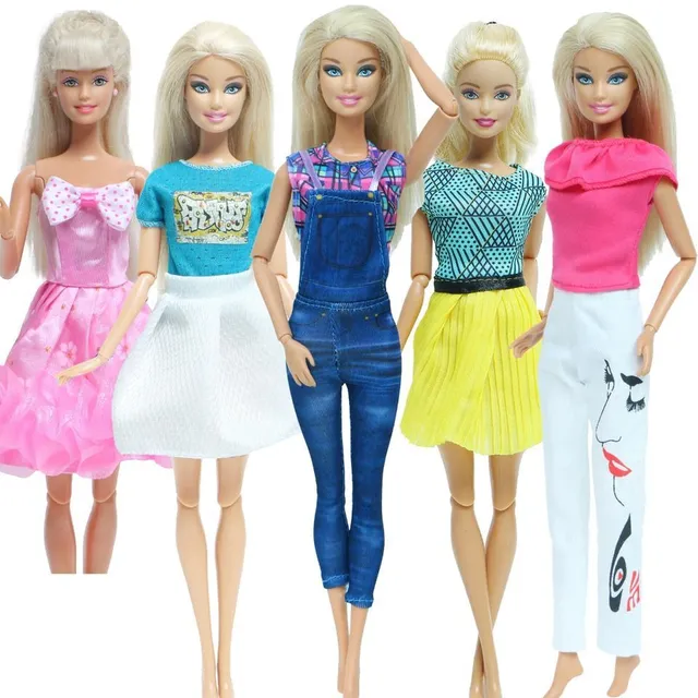 Sada oblečenia pre bábiku Barbie - 5 ks