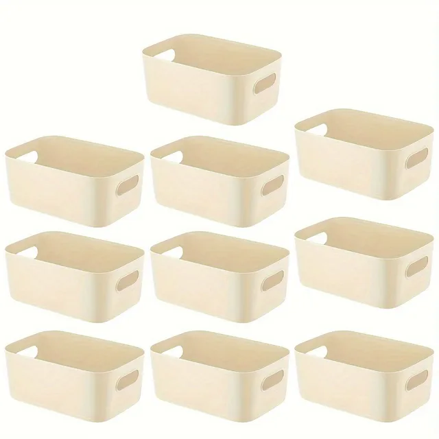 Set de 10 cutii pentru alimente, Coș de depozitare din plastic, Cutie de depozitare pentru alimente, Coș pentru culori, Potrivit pentru dulapuri de bucătărie, Rafturi de baie, Sertare, Dulapuri, Birouri