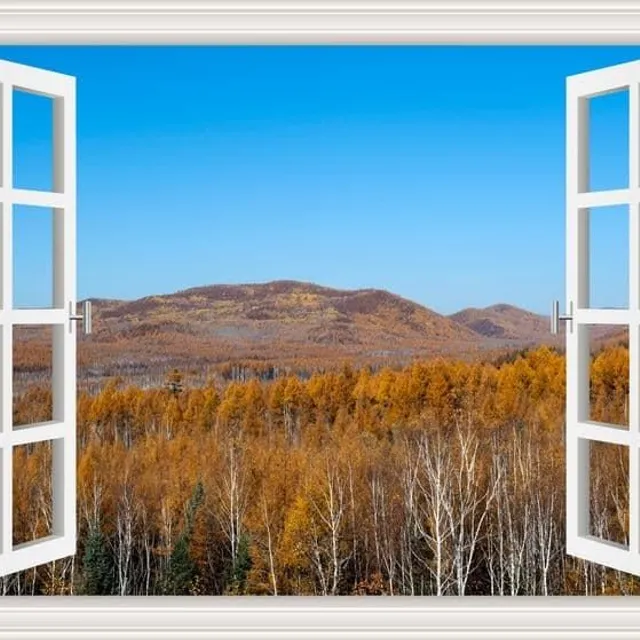 Wall Art 3D Sticker | Window, Landscape