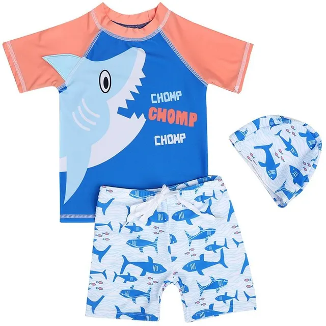 Children's set of shorts and long-sleeved shirt for swimming