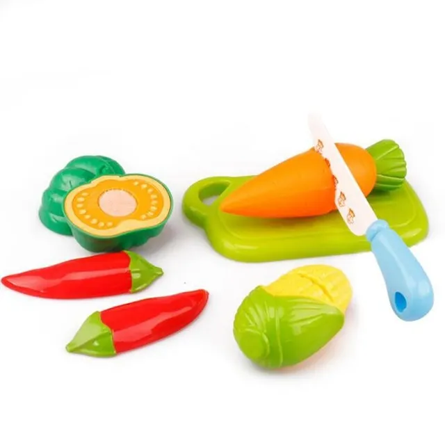 Set of plastic vegetables and fruit for children