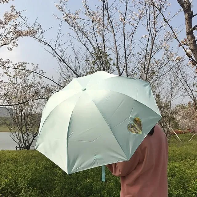 Cute heart screen pink blue mint green umbrella