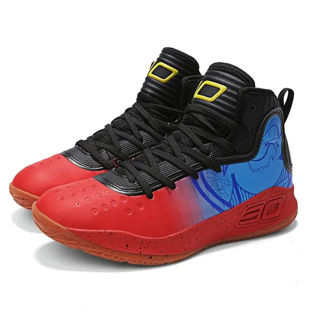 Unisex basketbalové boty bílo-černá Darien cervena 2