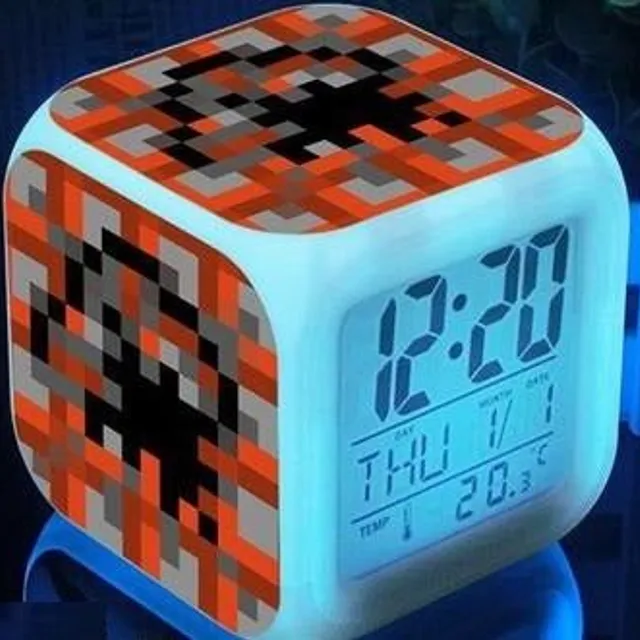 Budzik Minecraft z zegarem cyfrowym z wyświetlaczem LED