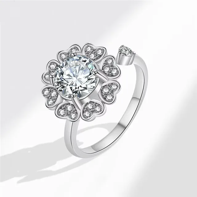 Fashion ring against stress for women with cute rotating design