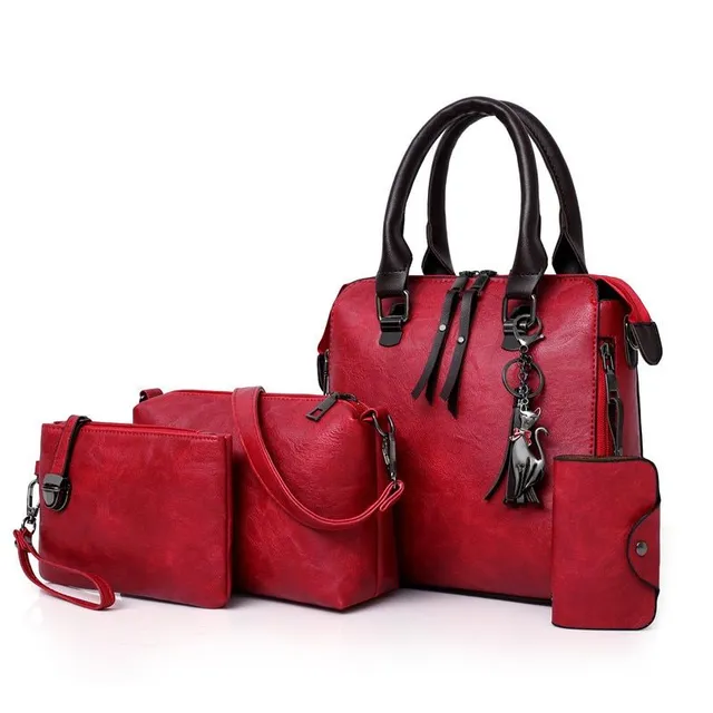 Set of quality leatherette stylish handbags