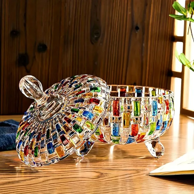 Charming glass candy jar with lid - perfect