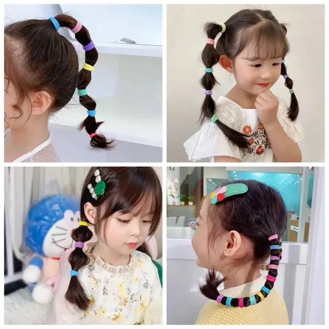Colored basic elastic hair clips made of nylon for girls