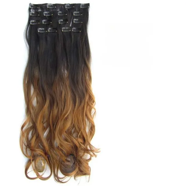 Clip in set STANDARD wavy - shade ombré