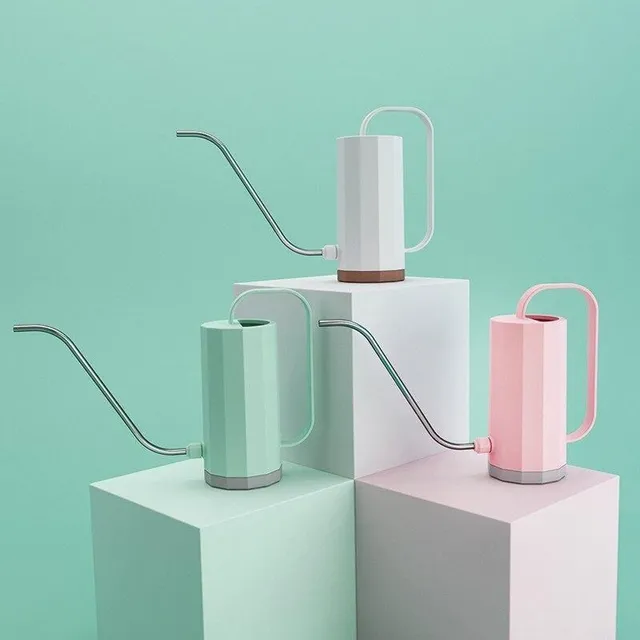 High geometric watering can with gooseneck