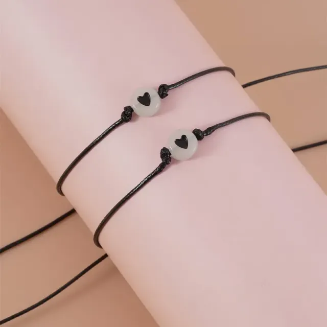2 pcs/set Couple bracelets with pendant for best friends or in love