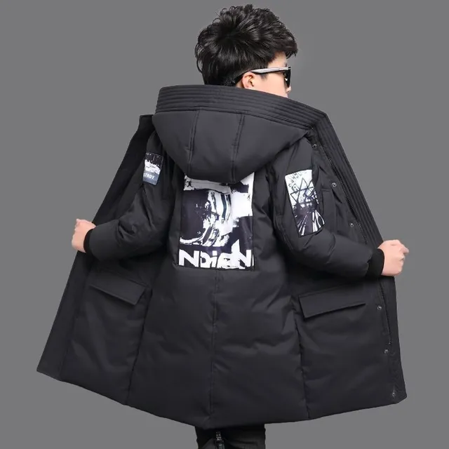 Winter fashion boys parka with hood