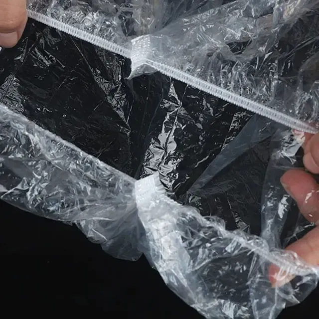 Set of disposable shower caps for hair - transparent