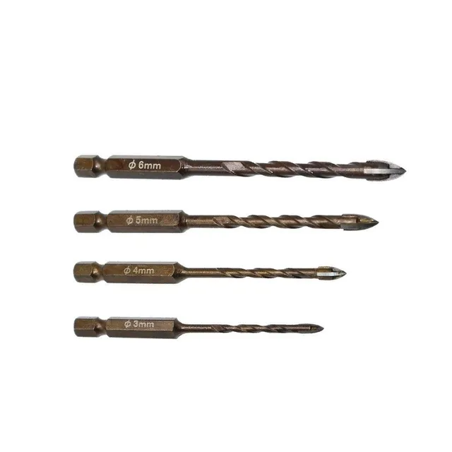 Set de burghie 4 bucăți 3-6 mm H1157