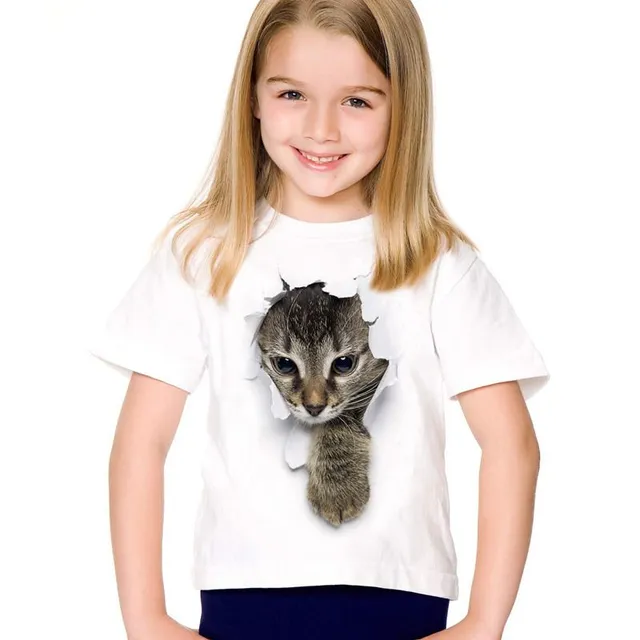 Girls 3D T-shirt with cat - 7 variants