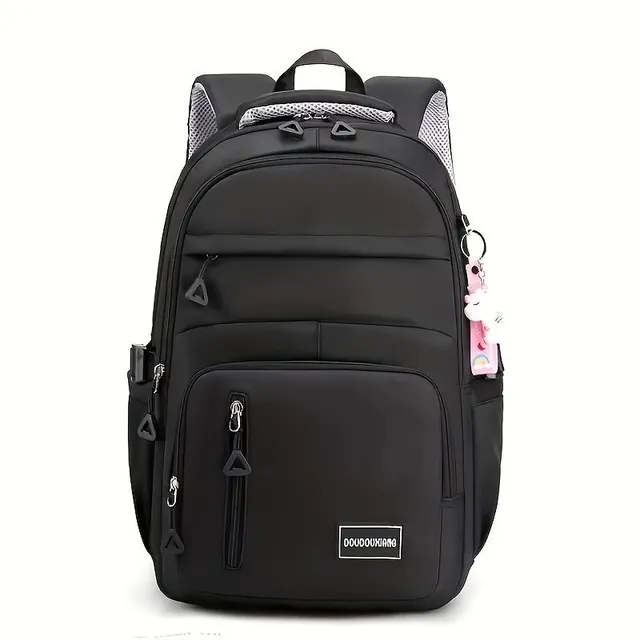 Trendy batoh s mnohými vreckami, monochromatické, veľká kapacita, ideálne pre cestovanie a dochádzanie