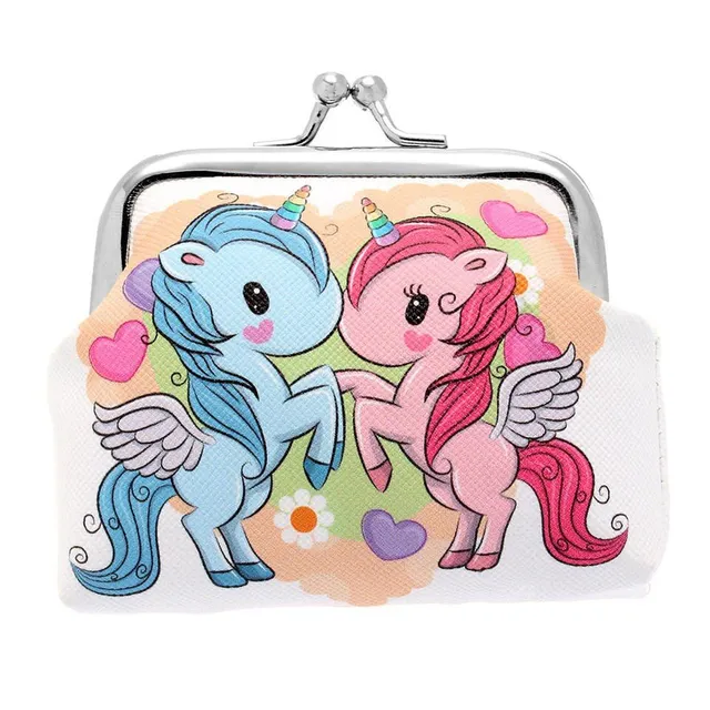 Girl's cute little coin wallet with unicorn printing