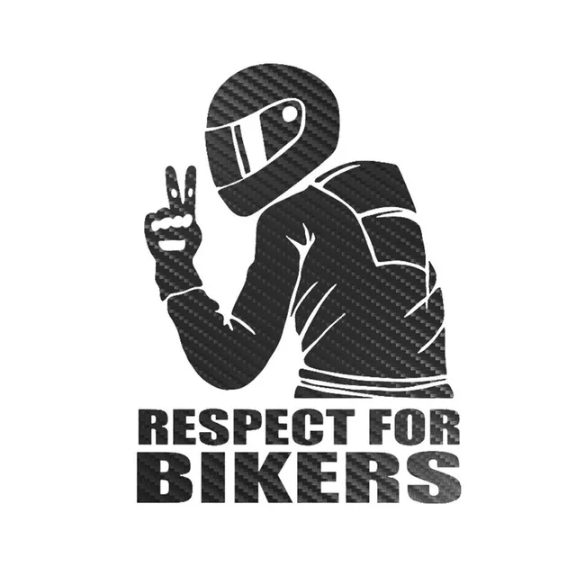 Sticker on car respect for bikers