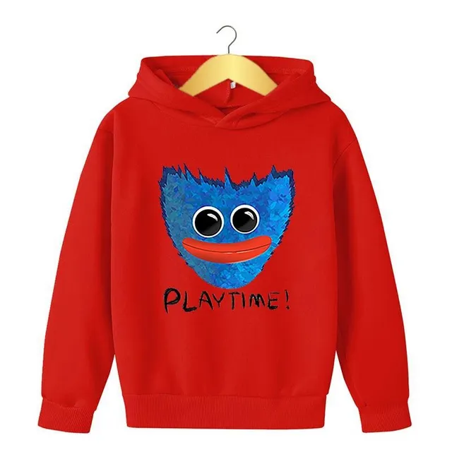 Gyermek divatos kapucnis pulóver kapucnival és Poppy Play Time Huggy Wuggy-val