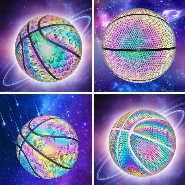 Reflective durable basketball for kids at night games