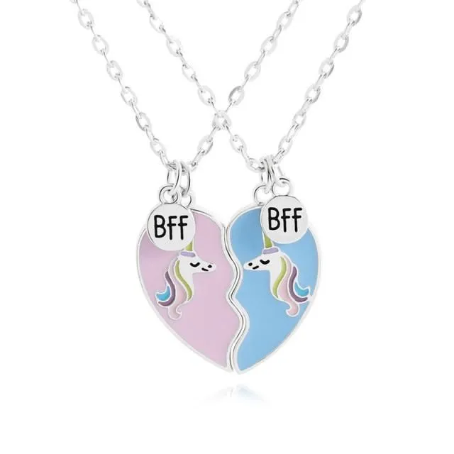 A necklace with a heart for friends