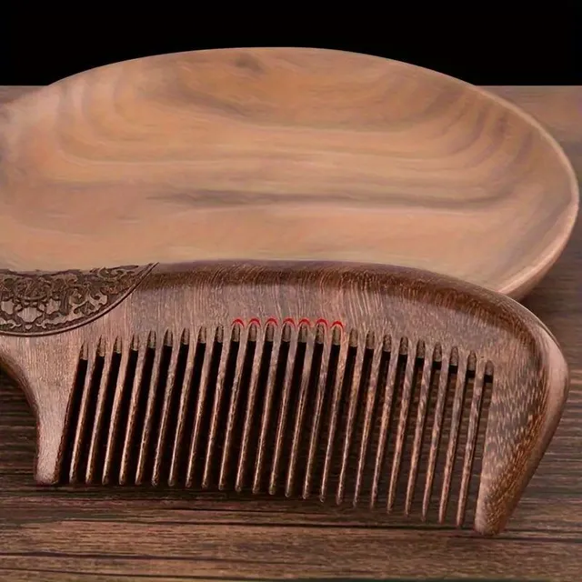 Durable wooden double-sided ridge of sandalwood for combing and styling hair