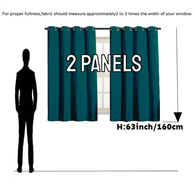 2pc Darkening Insulated Hinges Upper Hinges With Passage For Bedroom Living Room Dining Room Home Decoration