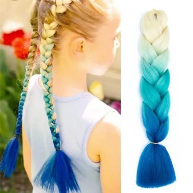 Multicoloured kanekalon hair on braids - multiple colours