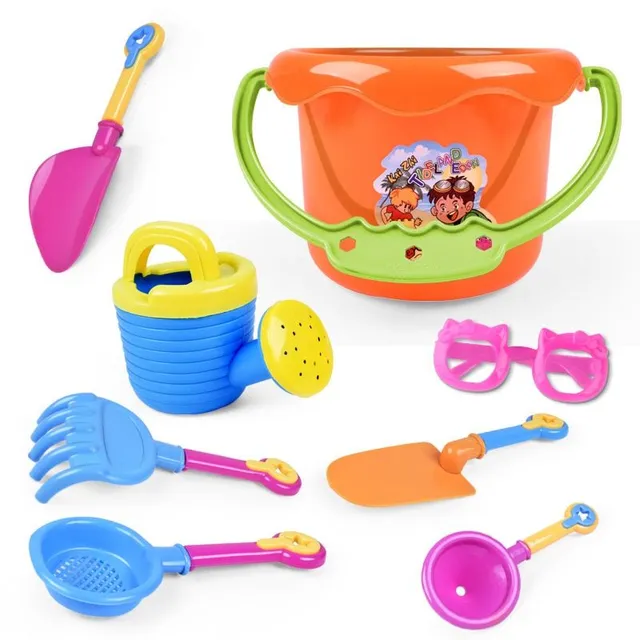 Cute colourful trendy sandbox toy set in interesting colours 9 pcs