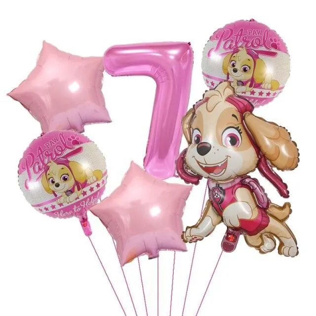 Birthday balloons with number Tlapková Patrola