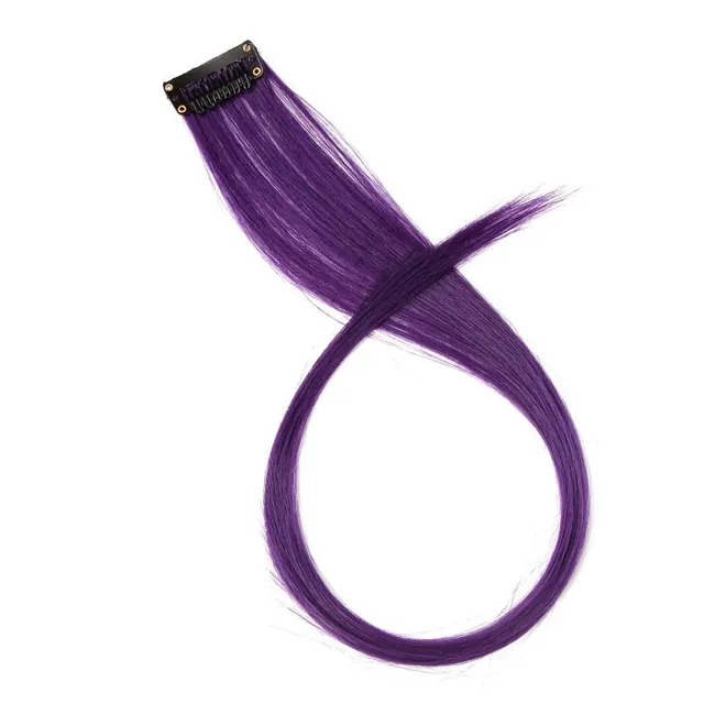 Strand of synthetic hair on clip - various colours