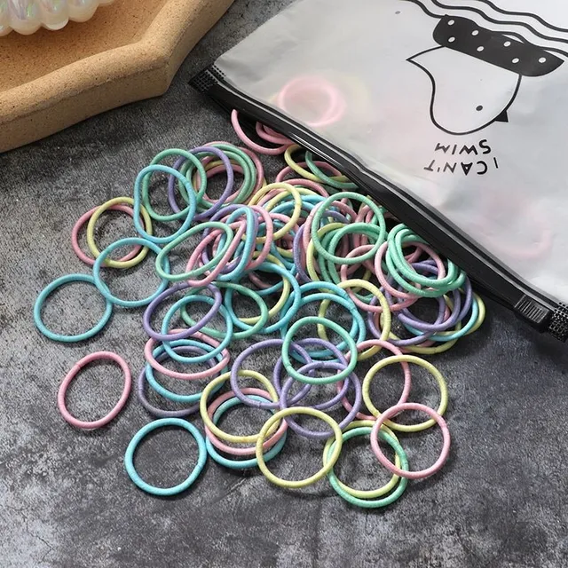 Beautiful hair elastics - 100 pieces