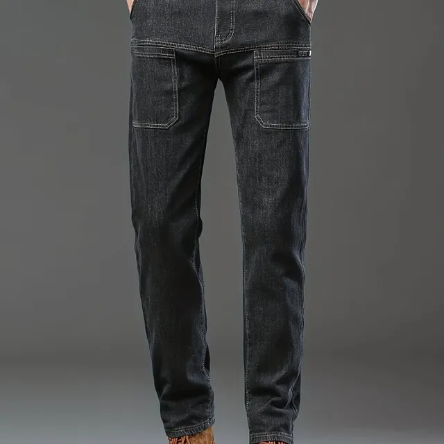 Fashion cargo jeans with elastane - universal for all seasons