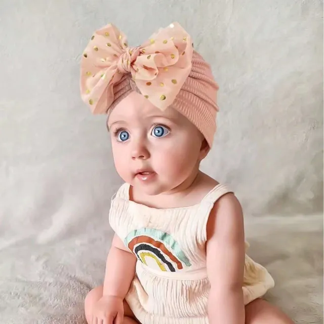 Rozkošná dětská čepice s mašlí - měkká, pružná a stylová pro novorozence a batolata