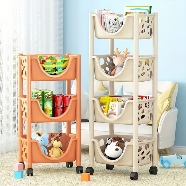 Storage trolley on wheels 2/3/4/5 floors, slender storage cabinet, spacious shelves for small things, snacks