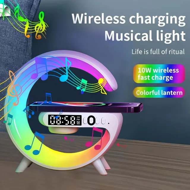 Multifunction Wireless Charging Washer Stand Speaker TF RGB Nightlight 15W Rapid charging station Pro IPhone Samsung Xiaomi