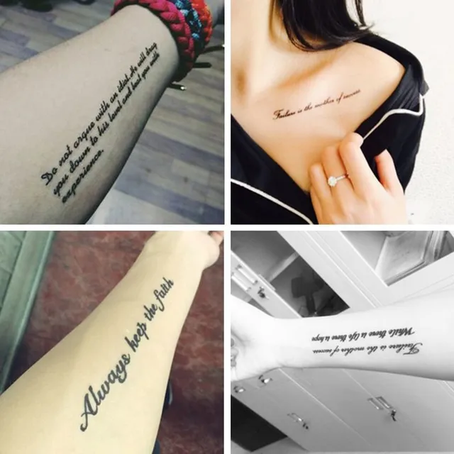 Egyszerű szövegek hamis tetoválás