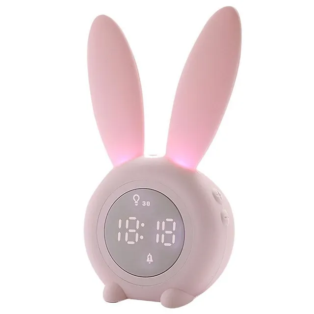 LED alarm clock for children with rabbit ears